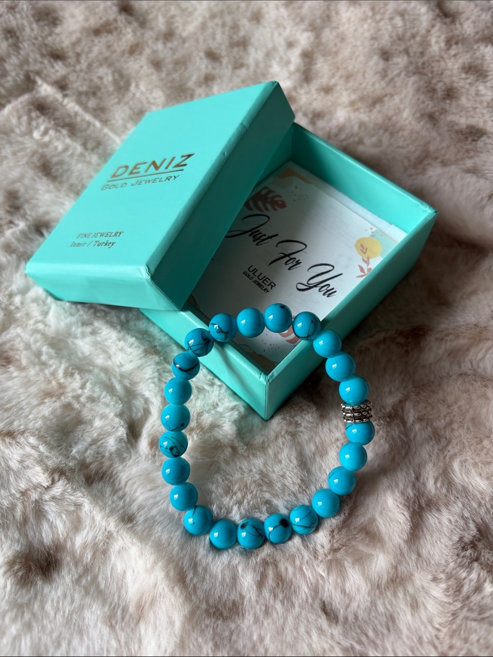 Deniz Dark Turquoise Beaded Bracelet (NWT)